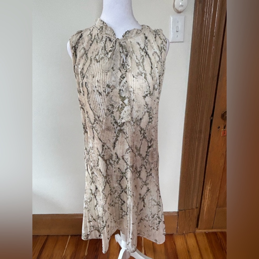 DKNY snakeskin dress with ruffle collar NWT, size 14